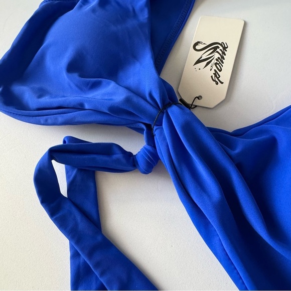 Blue Ruffled Bikini Top - Picture 4 of 5